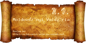 Moldoványi Valéria névjegykártya